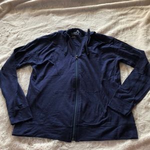 NWOT Navy Hooded Zip up Lightweight